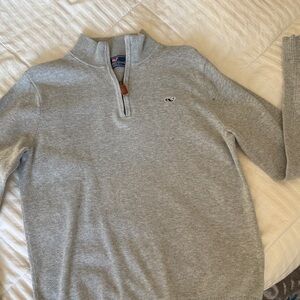 Vineyard Vines Light Gray Zip-Up Sweater